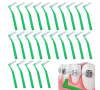 LgCiXli Lot de 25 Brossette Interdentaires en L Brossette Dentaire | Nettoyage Précis des Zones Difficiles et Molaires | Soin Complet Anti-Plaque et Hygiène des Gencives | Poils Nylon 0,8mm