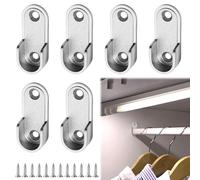 LgCiXli Lot de 6 supports de tringle à vêtements en métal | Support de tube d'armoire résistant pour armoire et garde-robe | Support mural robuste pour rangement de vêtements | Vis incluses