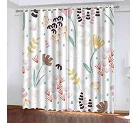 LGCK Rideau Salon Occultant 3D Plante Abstraite Rideaux Et Draperies avec Oeillets Décoration De Fenêtre Isolation Thermique pour Intérieurs Et Maison Économie D'Énergie L280 x H260cm