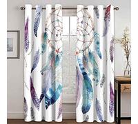 LGCK Rideaux Occultants Isolant Thermique Polyester Rideaux pour Garçon Fille Chambre Attrapeur De Rêves 3D Design Moderne À Oeillets Salon Rideau 170x200cm(Largeur x Hauteur),2 Pièces