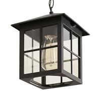 LGDEERCO Lustre extérieur étanche à 1 lumière Lanterne Suspendue rétro luminaire extérieur en Verre pour Couloir Rural allée Balcon Villa Jardin Cour Suspension éclairage