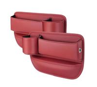 LGDONGFC 2 Pièces Organisateur D'espace de Siège de Voiture pour Renault Grand Modus (Phase II) 2008-2010 2011 2012, Cuir Organiseur Latéral pour Siège de Voiture Rangement Voiture,Red