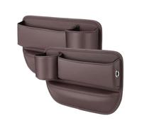 LGDONGFC 2 Pièces Organisateur D'espace de Siège de Voiture pour Seat Leon III SC Hatchback 2012-2017 2018 2019 2020, Cuir Organiseur Latéral pour Siège de Voiture Rangement Voiture,Brown