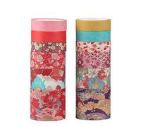LGEGE 12 rouleaux Washi Tape Set vintage - 30/20/15/10 mm de large - Thème Zephyr Cherry - Ruban de masquage japonais antique pour scrapbooking, bricolage, emballage cadeau, bullet journal (3 m)