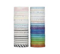 LGEGE 40 rouleaux de ruban Washi Tape, 5mm de large, motif décoratif arc-en-ciel, ruban japonais de masquage pour Scrapbook, Bullet Journalt (2m)