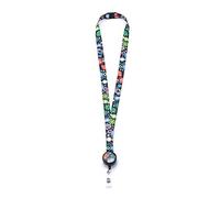 LGEGE Lanière détachable avec enrouleur de badge rétractable, boucle de sécurité, pour badge d'identité, carte d'accès, carte de présence, design artistique (monde floral), 50 cm (KBG-150-14)