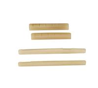 LGEGE Lot de 2 sillets et sillet de chevalet en os pour guitare acoustique, 72 mm, 43 mm, pour guitare folk, couleur primaire, accessoires de guitare de style vintage 4 pièces