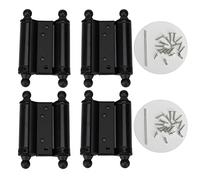 LGEGE Lot de 4 charnières à ressort double action de 7,6 cm pour porte battante de café, cowboy, fermeture automatique, en acier laminé à froid, charnières de porte avec vis, broches et tige