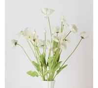 LGEGE Lot de 6 coquelicots artificiels blancs à tige de 60 cm de long, parfaits pour la décoration de la maison et du bureau