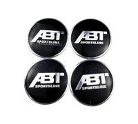 LGFDC 4Pièces Autocollants Cache Moyeu Autocollant de Badge pour ABT 56mm, Jante Centre D'emblème avec Voiture Logo Cache Moyeux,B