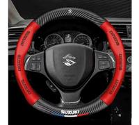 LGFDC Couvre Volant Protégé Voiture en Cuir pour Suzuki Swift III 2005-2010, Protection Volant Housse Antidérapant Respirant Accessoire Voiture,Red