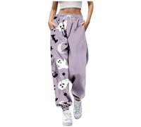 Lggwunsi Costume Femme Halloween - Lâche Elastique Taille Léger Pantalons Décontracté Halloween Imprimé Petit Démon Pantalon avec Poches Jogging