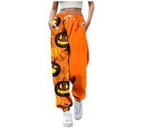 Lggwunsi Halloween Costume Women - Lâche Elastique Taille Léger Pantalons Décontracté Halloween Imprimé Petit Démon Pantalon avec Poches Jogging