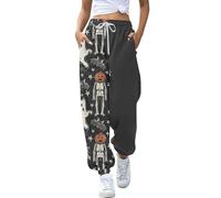 Lggwunsi Halloween Costume Women - Lâche Elastique Taille Léger Pantalons Décontracté Halloween Imprimé Petit Démon Pantalon avec Poches Jogging