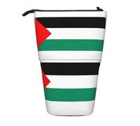 LGHDFYO 1 trousse télescopique avec motif drapeau de la Palestine pour homme et femme, jolie pochette stationnaire avec fermeture éclair pour bureau, Noir/blanc, One Size, tendance.