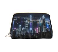 LGHDFYO Aerial Night Of View Hong Kong Trousse de toilette de voyage, organisateur de cosmétiques portable pour femmes, On-The-Go, Blanc, One Size
