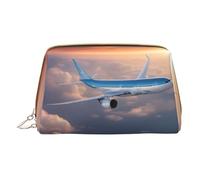 LGHDFYO Beautiful Sky Trousse de toilette en forme d'avion pour femme, organiseur de maquillage portable pour femme, On-The-Go, Blanc, One Size