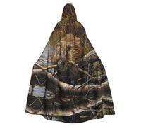 LGHDFYO Biber Working Cape à capuche unisexe pour adulte Costume médiéval avec capuche cousue