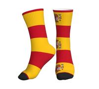 LGHDFYO Chaussettes de sport avec drapeau de l'Espagne, chaussettes de sport pour course à pied, chaussettes respirantes pour homme et femme, 1 noir, taille unique, 1 noir, taille unique