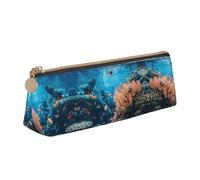 LGHDFYO Coral Reef Trousse à crayons triangulaire grande capacité pour hommes et femmes artistes à domicile ou bureau, Blanc, One Size, tendance.