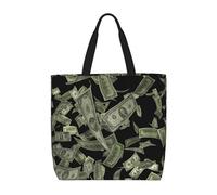 LGHDFYO Dollar Sign Money Lot de 1 sac fourre-tout économique 40 x 50 cm en tissu léger et réutilisable, noir, Taille unique