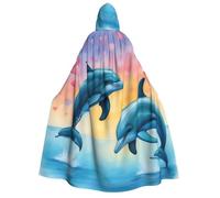 LGHDFYO Dolphins In Love Halloween Cape à capuche unisexe : vêtement d'extérieur léger pour adulte Cosplay