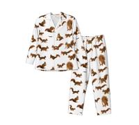 LGHDFYO Ensemble de pyjama mignon à manches longues pour homme, pyjama doux à manches longues pour les nuits relaxantes à la maison, les week-ends paresseux, Noir/blanc, Large