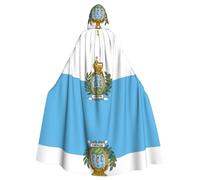 LGHDFYO Flag Of Saint-Marin Cape à capuche unisexe pour adulte Costume médiéval avec capuche attachée