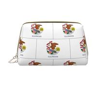 LGHDFYO Illinois State Flag Trousse de toilette de voyage, organisateur de cosmétiques portable pour femme, On-The-Go, Blanc, One Size
