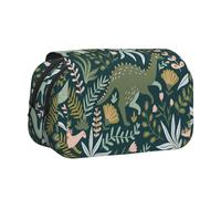 LGHDFYO Jolie trousse à stylos avec imprimé dinosaure, porte-stylo à bille, organiseur fait à la main, pochette zippée, Noir/blanc, One Size, Art déco.