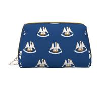 LGHDFYO Louisiana Trousse de Toilette avec Drapeau d'État Organisateur de Cosmétique Portable pour Femme Voyage, Blanc., Taille unique