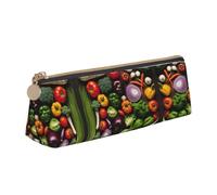 LGHDFYO Présentation de plusieurs trousses triangulaires de légumes, trousse à crayons de grande capacité pour hommes et femmes, artistes, bureau à domicile, blanc, Talla única, Tendance