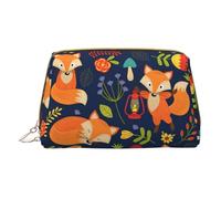 LGHDFYO Sac de voyage avec motif de renard et de fleurs, organisateur de cosmétiques portable pour femme, blanc, taille unique, blanc, Talla única
