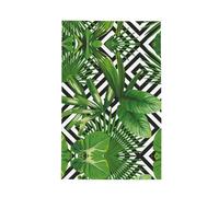 LGHDFYO Torchon de cuisine gaufré élégant avec feuilles vertes de palmier et plantes tropicales, séchage rapide, ultra absorbants, réutilisables
