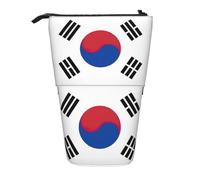 LGHDFYO Trousse à crayons télescopique pour homme et femme - Motif drapeau de la République de Corée - Mignon - Avec fermeture éclair - Pour le bureau - 1 pièce, Noir , Taille unique, Tendance