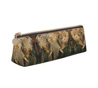 LGHDFYO Trousse à crayons triangulaire en forme d'éléphant de grande capacité pour hommes et femmes, artistes, maison et bureau, Blanc, One Size, tendance.