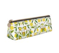 LGHDFYO Trousse à crayons triangulaire Fresh Tropical Lemons - Grande capacité - Pour homme et femme - Pour la maison et le bureau, Blanc, One Size, tendance.