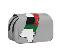 LGHDFYO Trousse à stylos avec motif drapeau de l'État de Palestine 03 - Fait à la main - Avec fermeture éclair, Noir/blanc, One Size, Art déco.
