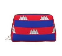 LGHDFYO Trousse de toilette de voyage avec drapeau du Cambodge, organiseur de cosmétiques portable pour femme, On-The-Go