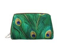 LGHDFYO Trousse de toilette de voyage en plumes de paon vertes, organisateur de cosmétiques portable pour femmes, On-The-Go, Blanc, One Size