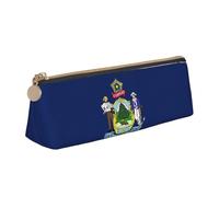 LGHDFYO Trousse triangulaire avec drapeau de l'État du Maine, grande capacité pour hommes et femmes, artistes, bureau à domicile, blanc, taille unique, mode, blanc, Talla única, Tendance