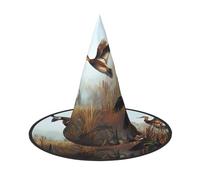 LGHHGY 1 chapeau d'Halloween - chasse volante sauvage imprimé sorcières décor fête, jeu de rôle, casquette de magicien magique pour femmes et hommes