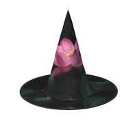 LGHHGY 1 chapeau d'Halloween - Fleur de lotus imprimé sorcières décor fête, jeu de rôle, casquette de magicien magique pour femmes et hommes
