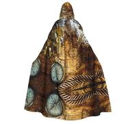 LGHHGY Cape à capuche avec boussole d'Halloween et carte du monde - Parfait pour les fêtes, les carnavals, les expositions de bande dessinée et plus encore