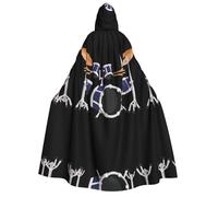 LGHHGY Cape à capuche avec imprimé tambour jazz pour Halloween, parfait pour les fêtes, les carnavals, les expositions de bande dessinée, et plus encore