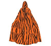 LGHHGY Cape à capuche d'Halloween - Cape à imprimé léopard tigre orange unisexe pour adulte, pour cosplay, fête et événements à thème