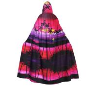 LGHHGY Cape à capuche pour Halloween avec imprimé palmier tropical - Parfait pour les fêtes, les carnavals, les expositions de bande dessinée, et plus encore
