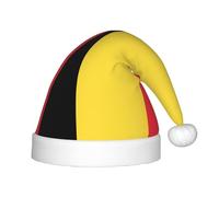 LGHHGY Chapeau de Noël imprimé drapeau de la Belgique pour enfants - Chapeau de Père Noël en peluche douce, couvre-chef de vacances pour Noël, Nouvel An, Halloween