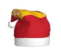 LGHHGY Chapeau de Noël imprimé drapeau espagnol pour adultes - Couvre-chef festif pour vacances, Nouvel An, Père Noël