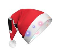 LGHHGY Chapeau de Noël LED unisexe - Drapeau de Trinité-et-Tobago imprimé Vacances festives Couvre-chef pour adultes, parfait pour les fêtes et le quotidien